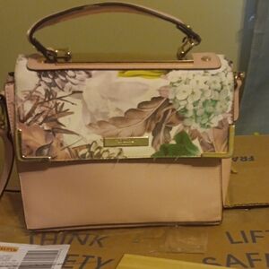 Dune London Floral Satchel in Pink and Cream